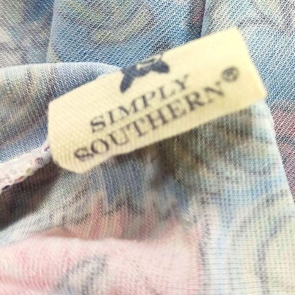 Simply Southern Bell Sleeved Tropical Midi Dress Seahorse & Shells Women's Large - Picture 4 of 13